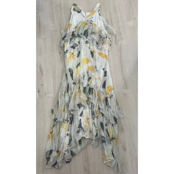 Anthropologie Garden Party Pleated Floral Tiered Halter Midi Dress Size 26W - Picture 4 of 7